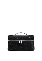 Thea Artificial Crystal Top Handle Bag - Black