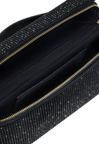 Thea Artificial Crystal Top Handle Bag - Black