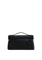Thea Artificial Crystal Top Handle Bag - Black
