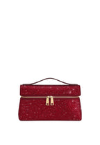 Thea Artificial Crystal Top Handle Bag - Red