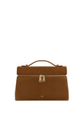 Thea Large Faux Suede Top Handle Bag - Caramel Brown