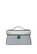 Thea Weave Texture Top Handle Bag - Pearlescent Silver