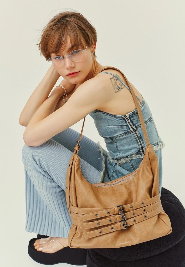Trio Belt Mug Bag L Brushed Brown Sugar
