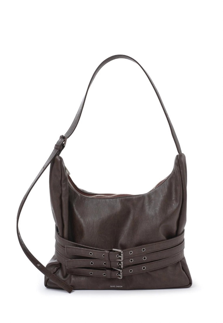 Trio Belt Mug Bag L Brushed Chocolate