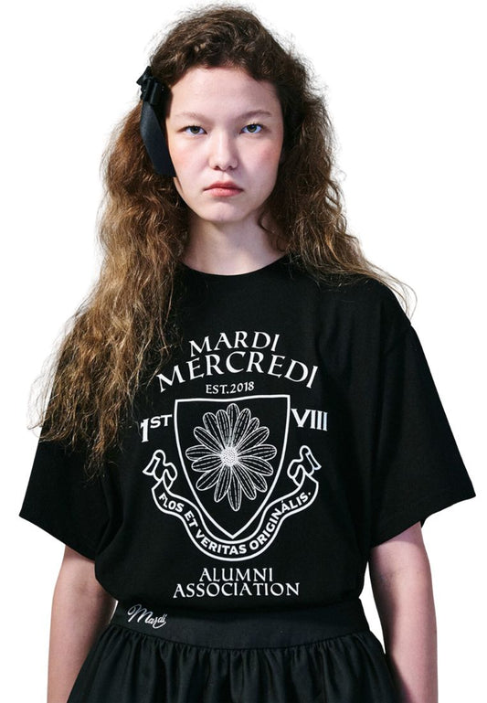 TShirt Alumni Emblem Black Ivory