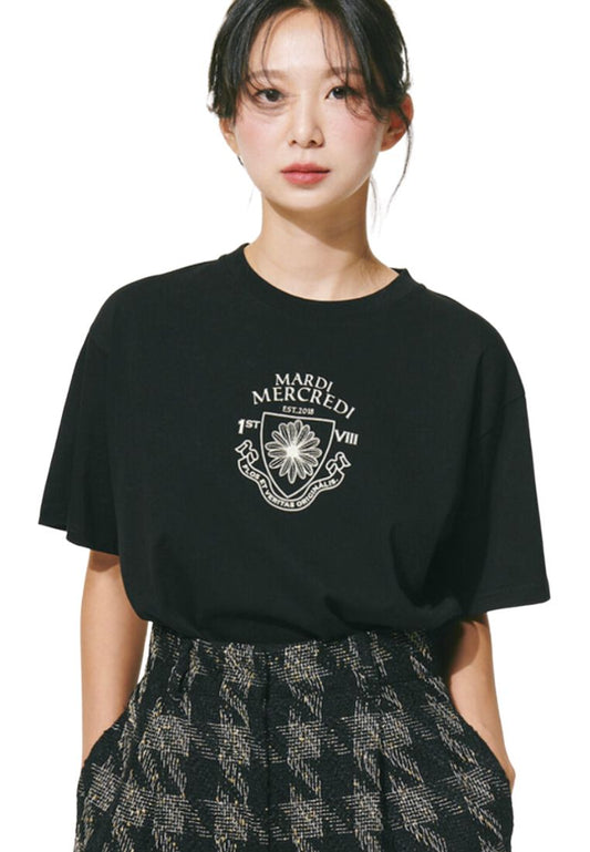 TShirt Alumni Small Emblem Black Cream