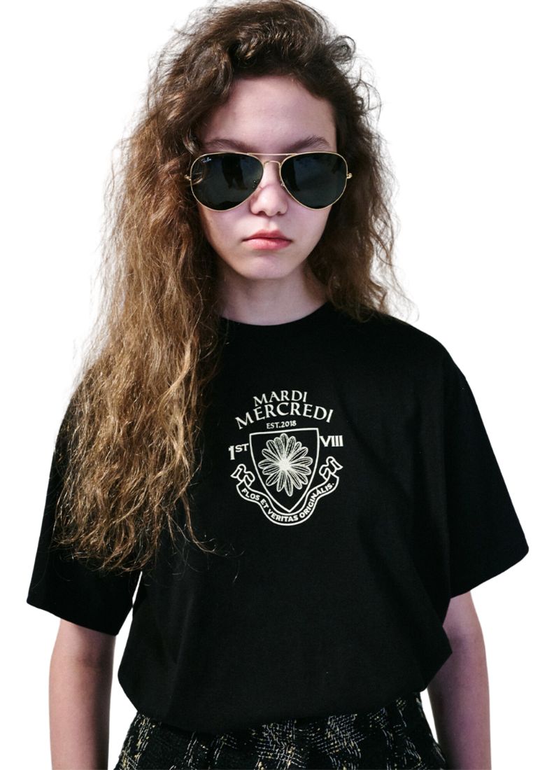 TShirt Alumni Small Emblem Black Cream