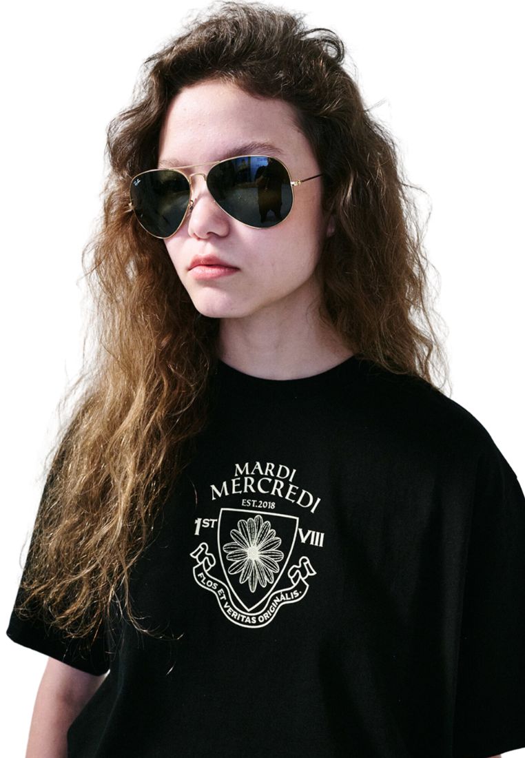 TShirt Alumni Small Emblem Black Cream