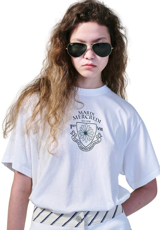 TShirt Alumni Small Emblem Ivory Deep Green