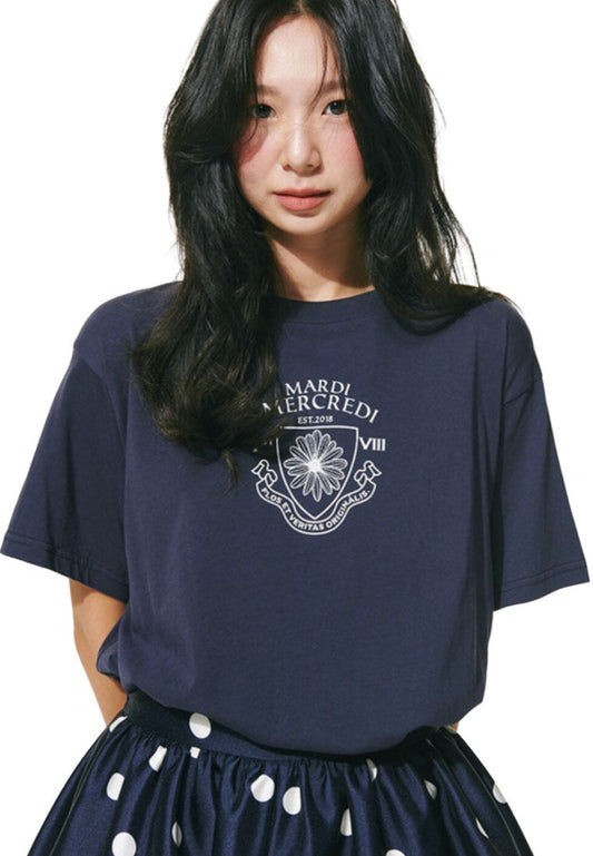 TShirt Alumni Small Emblem Navy Ivory