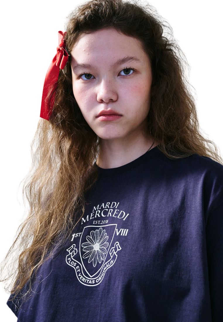 TShirt Alumni Small Emblem Navy Ivory