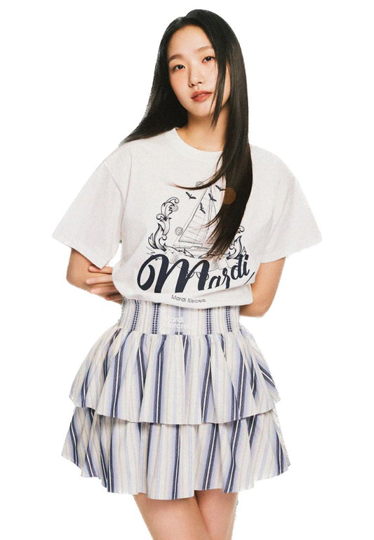 Tshirt Bon Voyage Ivory Navy
