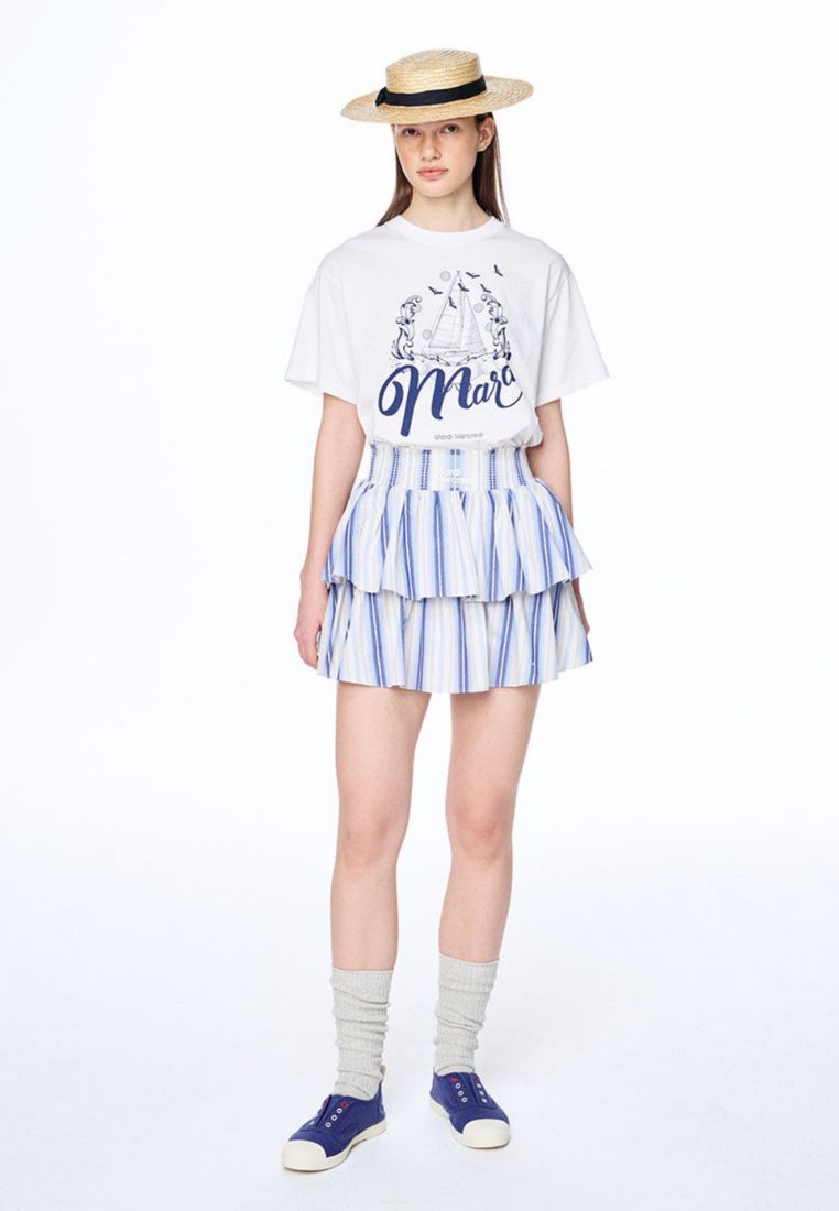 Tshirt Bon Voyage Ivory Navy