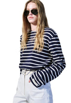 TShirt Long Sleeve Stripe MRCD Navy Taupe