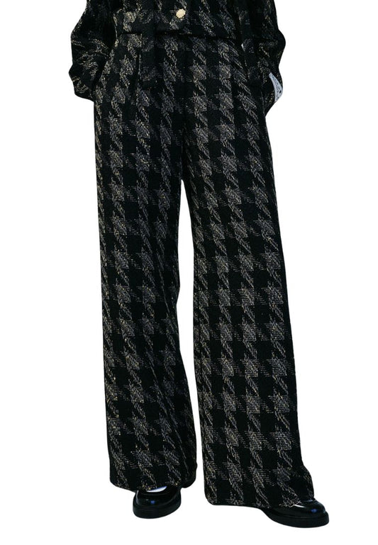 Tweed Wide Pants Black