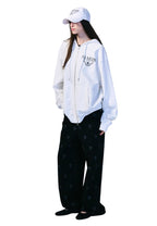 Unisex Hoody Zip Up Alumni Classique White Black