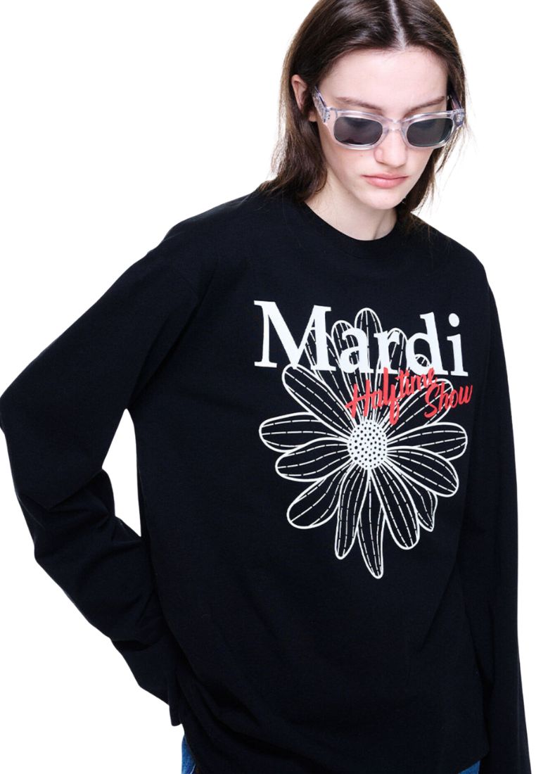 Unisex Tshirt Long FlowerMardi Halftime Show Black White