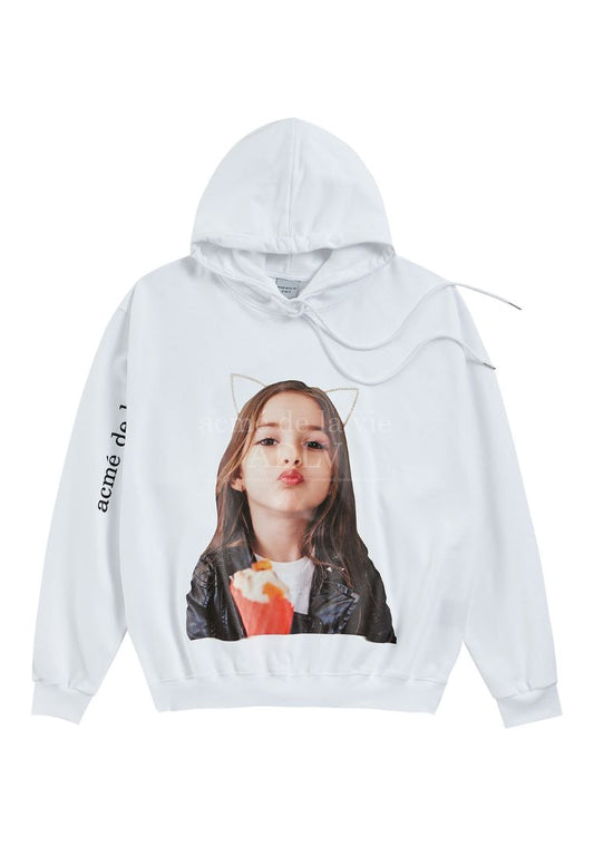 Baby Face Hoodie White Kiss