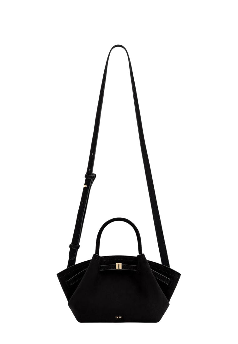 Hana Mini Faux Suede Tote Bag - Black