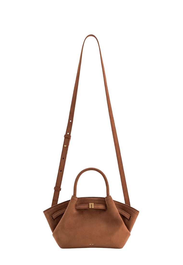Hana Mini Faux Suede Tote Bag - Brown