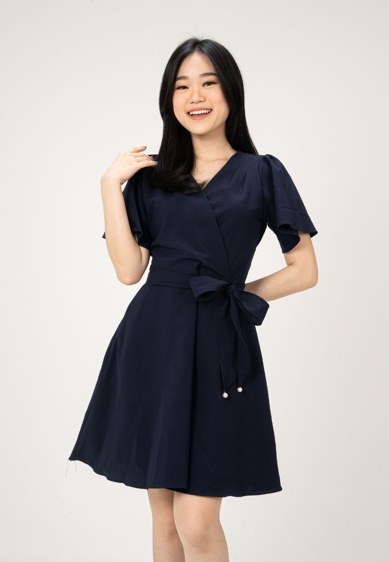 BELT DRESS BY BLING MADE IN KOREA NAVY