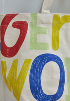 Typography Tote Bag Cream