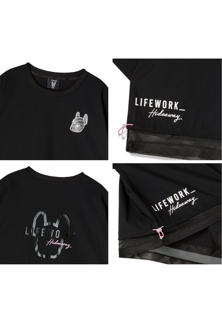 Venturi Mesh Layered Short Sleeve T-shirt Black