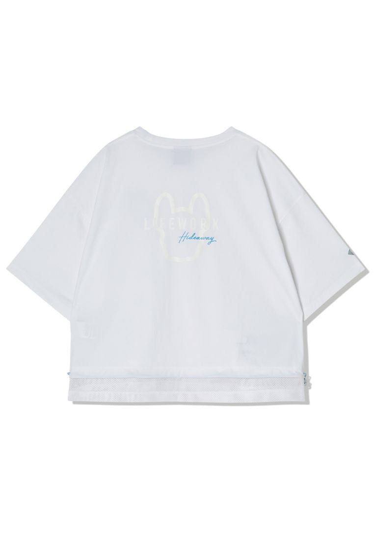 Venturi Mesh Layered Short Sleeve T-shirt White