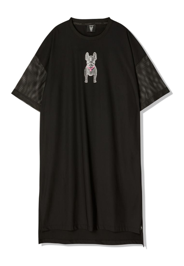 Venturi Mesh Sleeve Short Sleeve One Piece Black