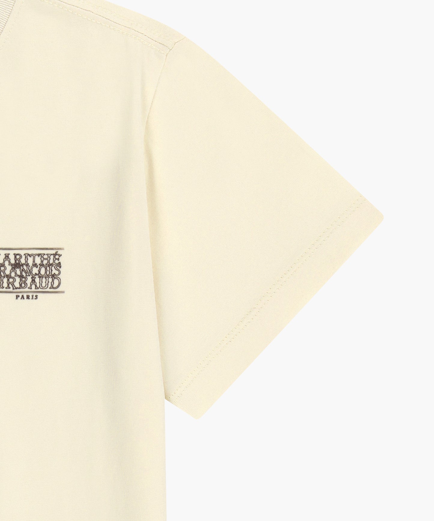 W ANTIQUE CLASSIC LOGO SLIM CROP TEE cream