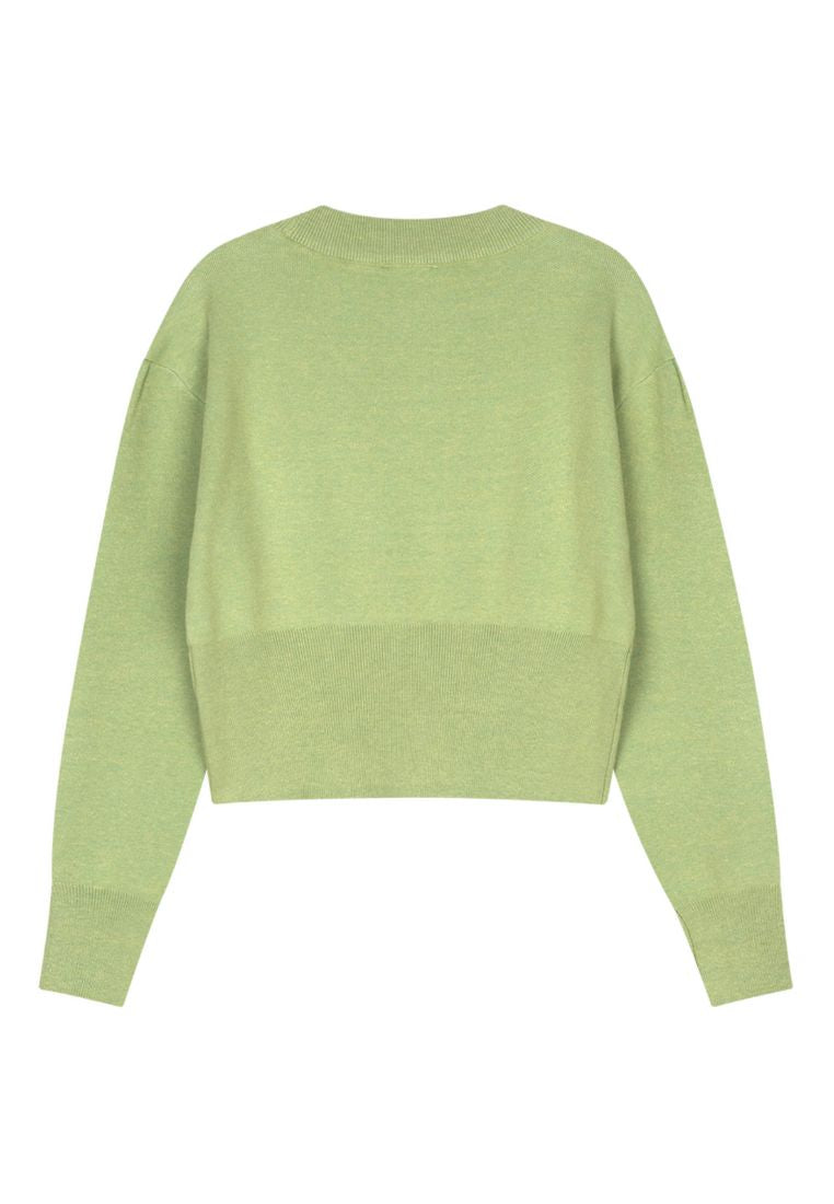 W Classic Logo Crop Knit Green