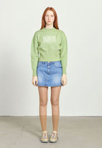 W Classic Logo Crop Knit Green