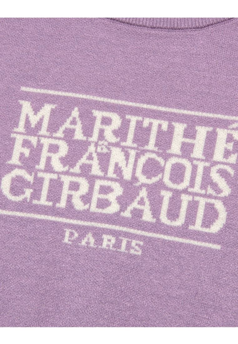 W Classic Logo Crop Knit Light Purple
