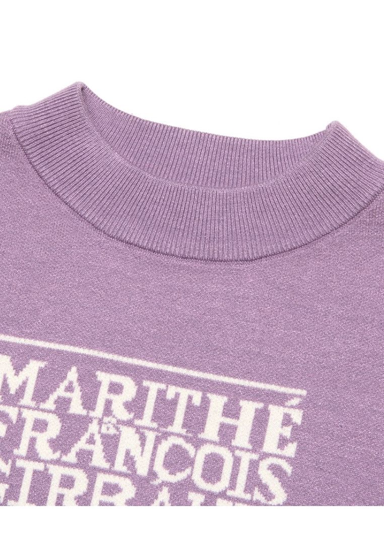 W Classic Logo Crop Knit Light Purple