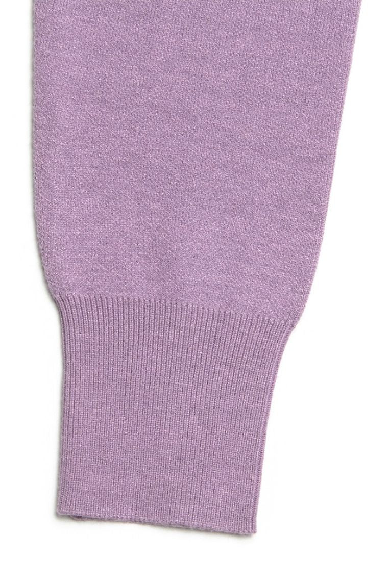W Classic Logo Crop Knit Light Purple