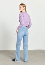 W Classic Logo Crop Knit Light Purple