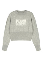 W Classic Logo Crop Knit Melange Gray