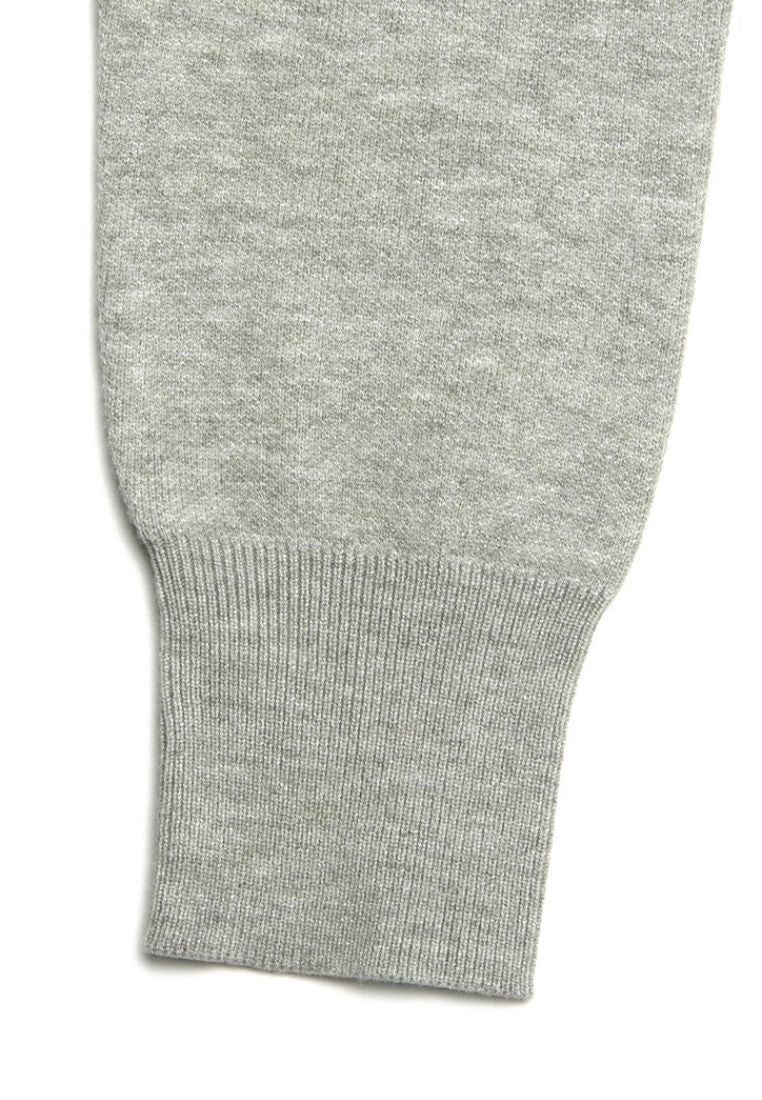 W Classic Logo Crop Knit Melange Gray