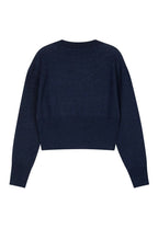 W Classic Logo Crop Knit Navy