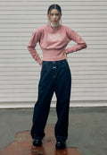 W Classic Logo Crop Knit Pink