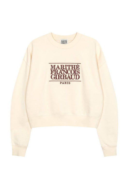 W Classic Logo Crop Sweatshirt Ivory