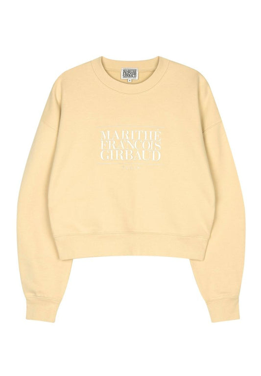 W Classic Logo Crop Sweatshirt Light Yellow