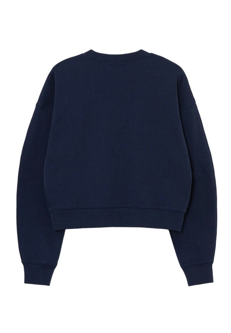 W Classic Logo Crop Sweatshirt Navy
