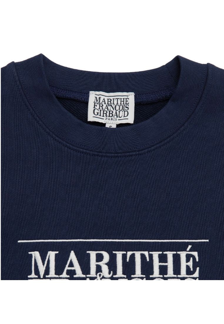 W Classic Logo Crop Sweatshirt Navy
