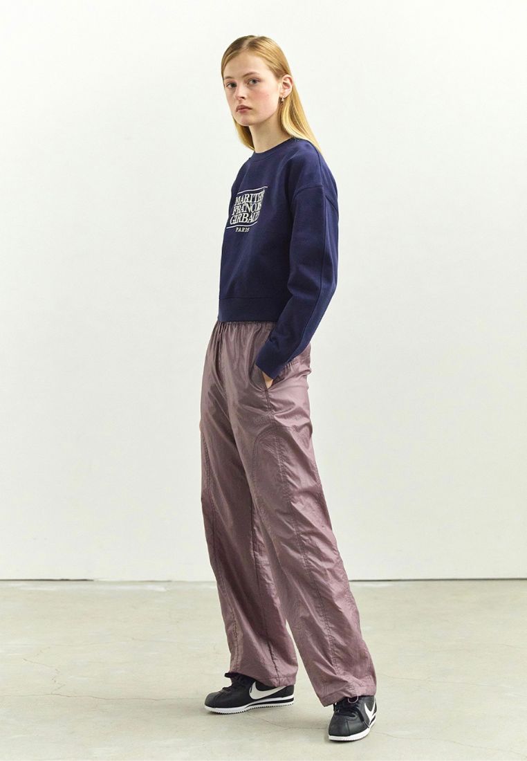 W Classic Logo Crop Sweatshirt Navy