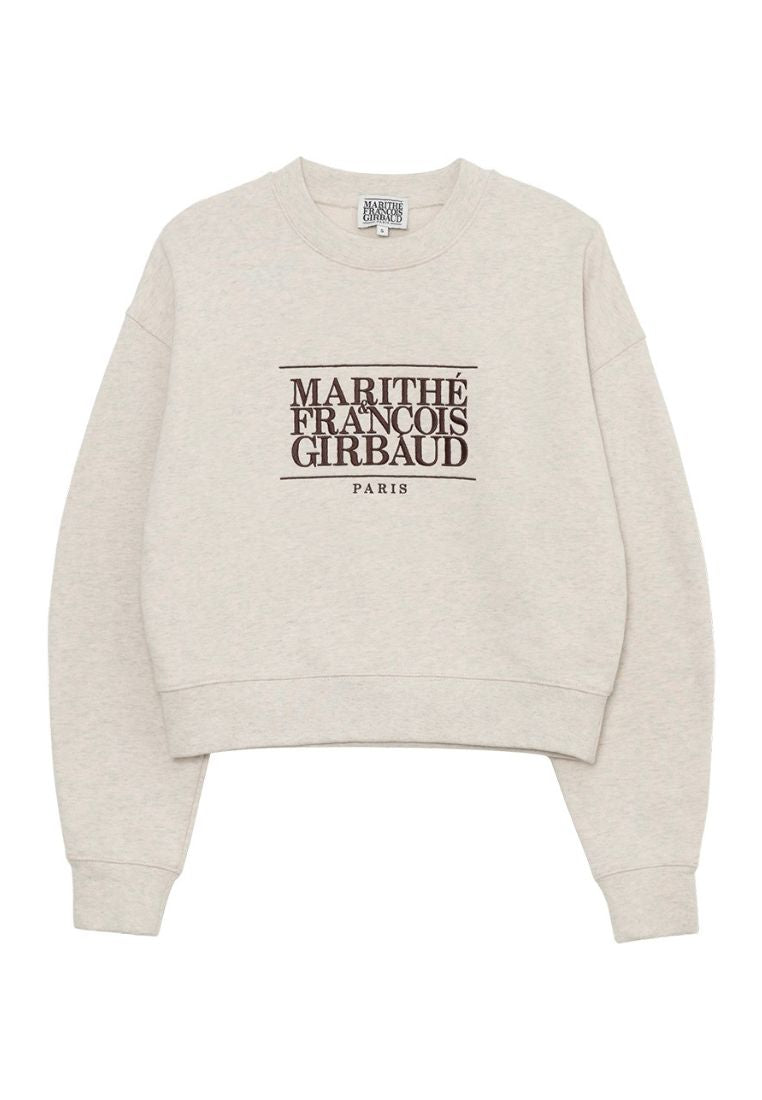 W CLASSIC LOGO CROP SWEATSHIRT oatmeal