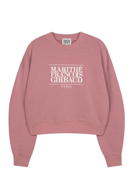 W Classic Logo Crop Sweatshirt Pink