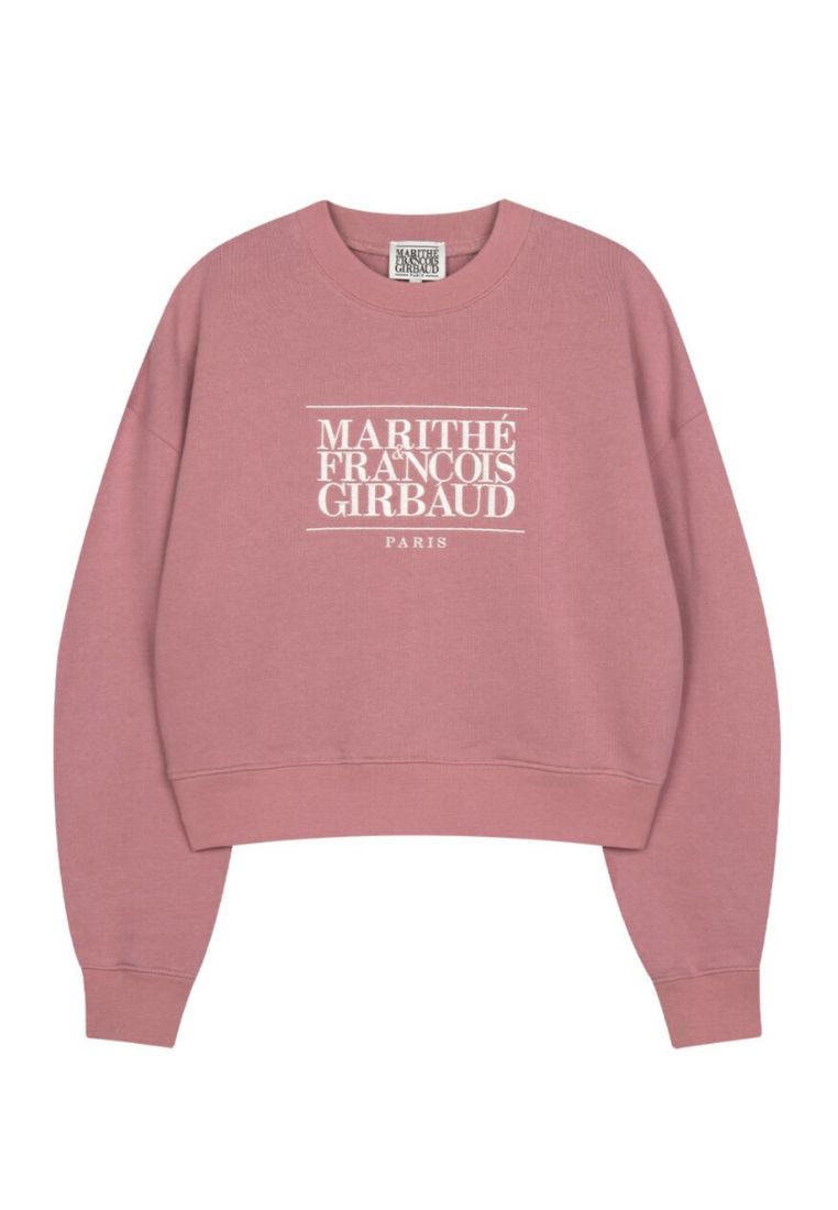 W Classic Logo Crop Sweatshirt Pink