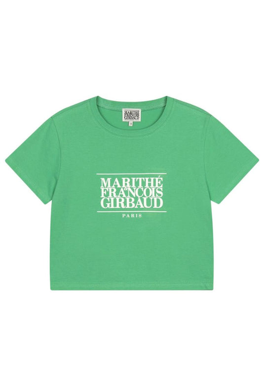 W Classic Logo Crop Tee Green