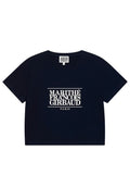 W Classic Logo Crop Tee Navy